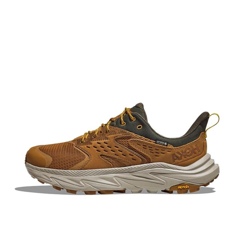 推荐商品：HOKA ONE ONE Anacapa 2 牛皮 增高 防滑耐磨 织物 合成革 防水 登山鞋 户外休闲鞋 蜜色/麦青色