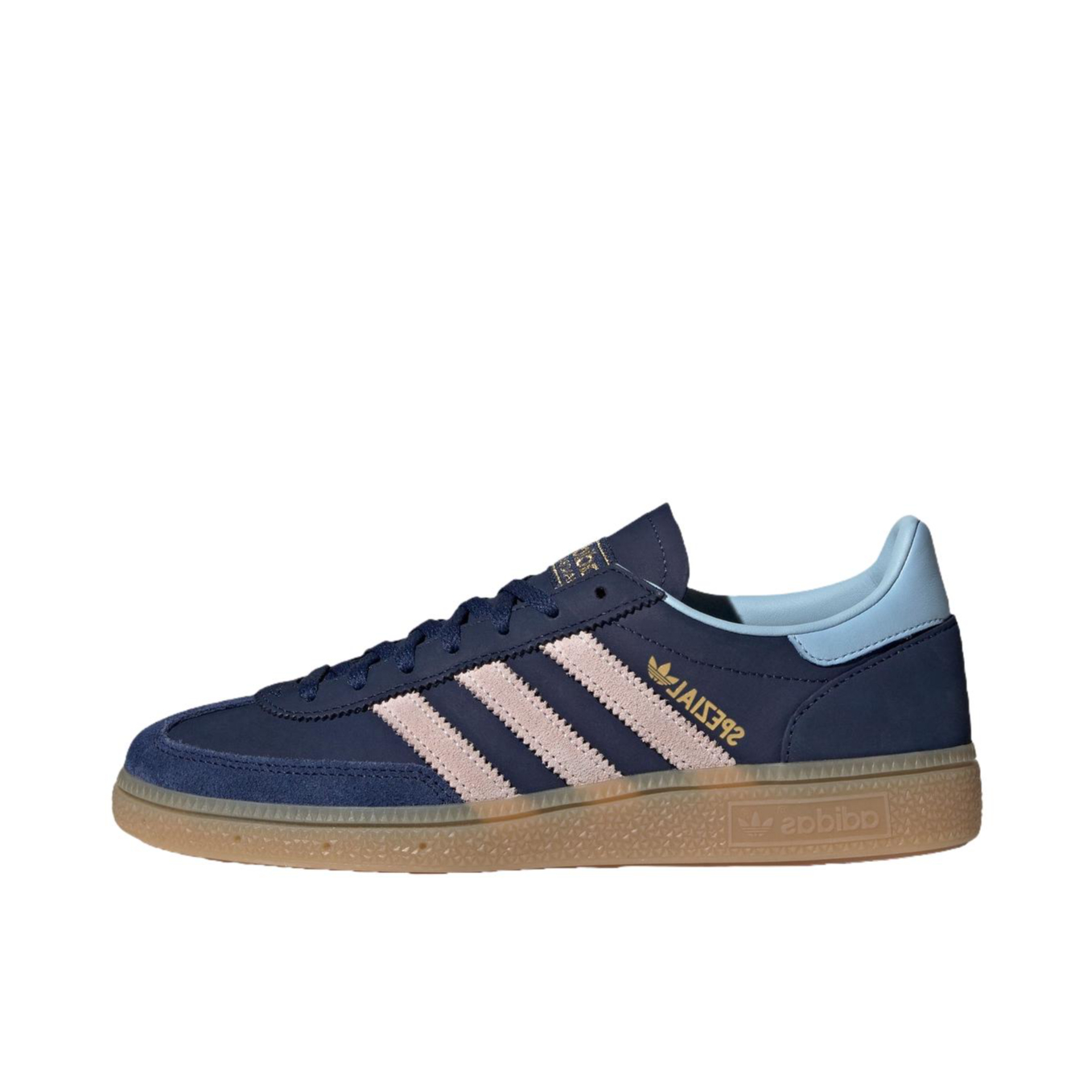 推荐商品：adidas Originals HANDBALL SPEZIAL T头鞋 德训鞋 板鞋 舒适耐磨复古防滑 深蓝色/奇迹石英色/粉色