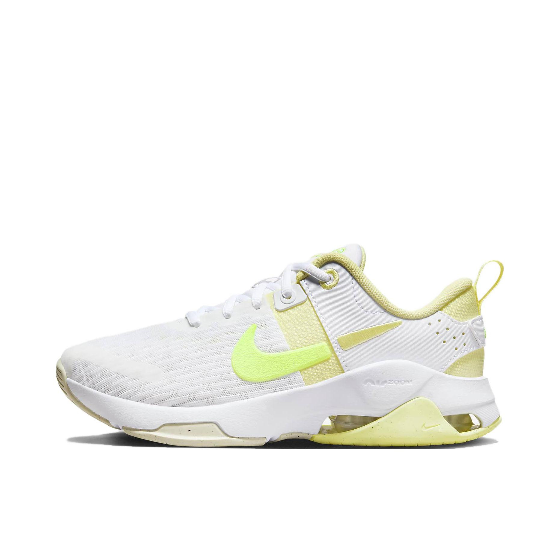 推荐商品：Nike Zoom Bella 6 减震防滑 耐磨舒适 网布 深蹲 训练鞋 白色/黄色