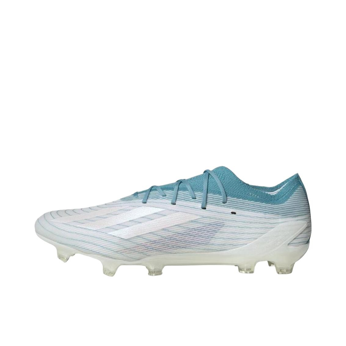 推荐商品：adidas X Speedportal.1 FG 顶级 胶质长钉 天然草地 织物圆头支撑抗冲击 足球鞋 白色/浅蓝色