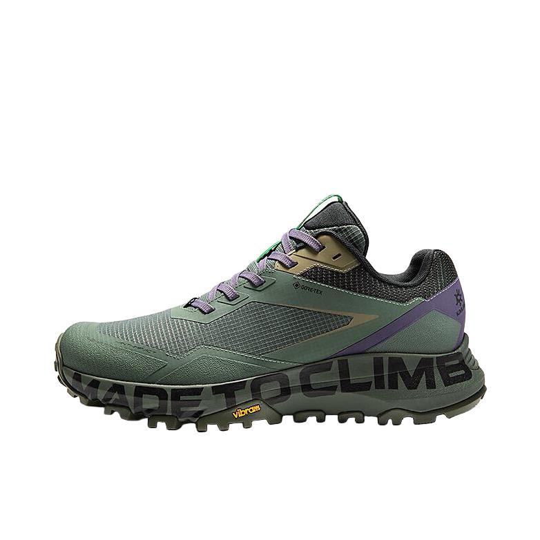 推荐商品：Kailas/凯乐石  括苍 GTX  防水耐磨 防滑减震 回弹止滑 网布透气 跑山型 抓地 百搭 运动  徒步鞋 登山鞋 男款/深苔绿
