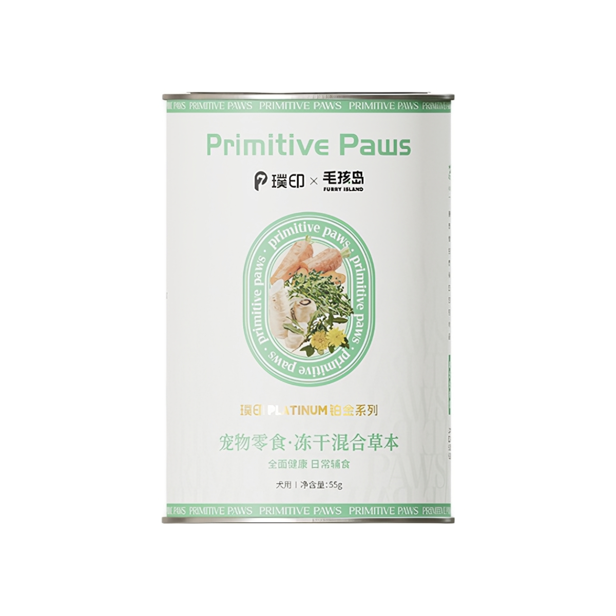 推荐商品：Primitive Paws/璞印 冻干混合草本欧防风蒲公英苜蓿红萝卜狗狗零食