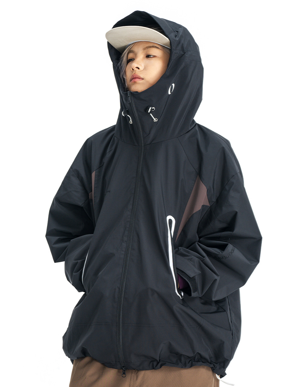 推荐商品：Enshadower/隐蔽者  纯色户外工装防风连帽冲锋衣 男女同款 EDR-1180 黑