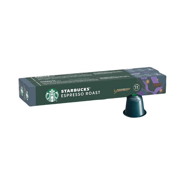 推荐商品：starbucks/星巴克 Nespresso 咖啡胶囊 10颗/盒 瑞士进口 咖啡家享 浓缩胶囊 意式特选提神 意式浓缩