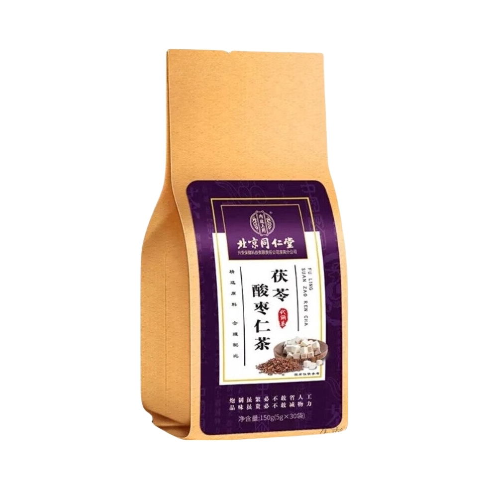 推荐商品：北京同仁堂 茯苓百合酸枣仁茶 袋装 睡眠质量茶助眠养生茶