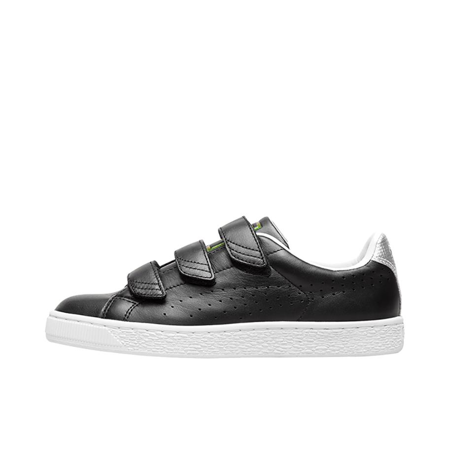 推荐商品：Puma/彪马 Basket Strap Explosive 舒适百搭 防滑耐磨 运动休闲鞋 Black/White/Silver 黑白银
