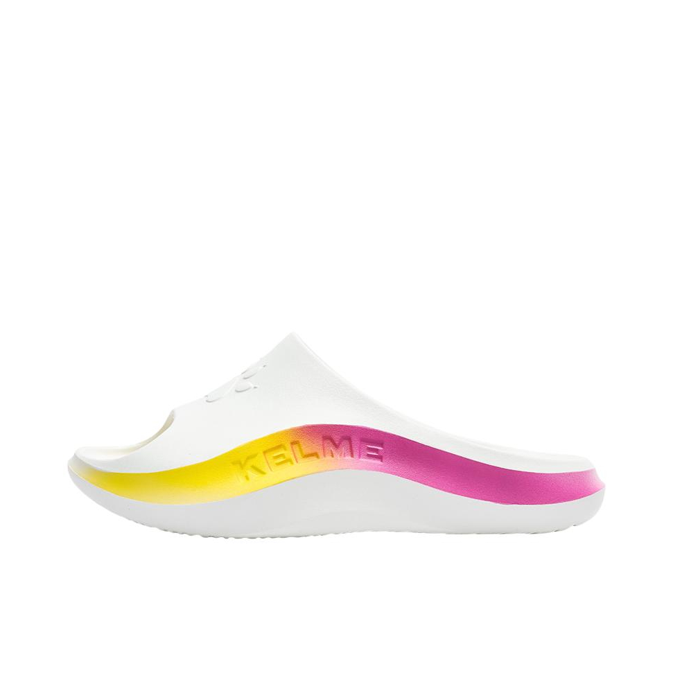 推荐商品：KELME/卡尔美 大爪子3.0 运动 缓震 一字 厚底 防滑防磨 拖鞋 白色/黄色