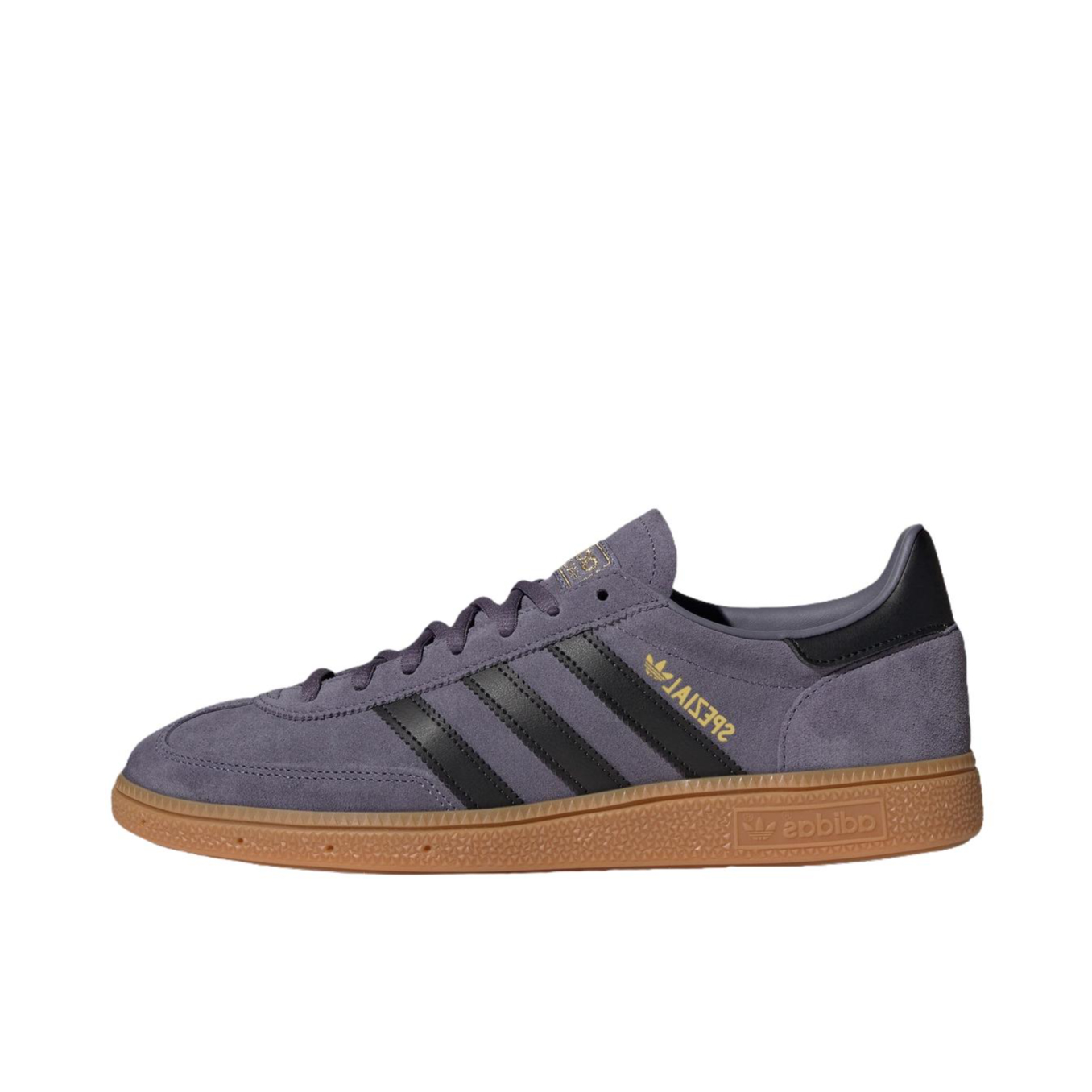 推荐商品：adidas Originals HANDBALL SPEZIAL T头鞋 德训鞋 板鞋 舒适耐磨复古防滑 柔和紫罗兰/黑色/金色