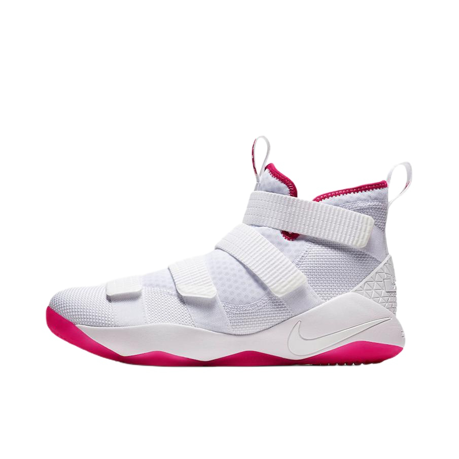 推荐商品：Nike LeBron Soldier 11 士兵11 减震回弹 防滑耐磨 透气支撑 舒适圆头 实战运动 织物 篮球鞋 Kay Yow 白粉