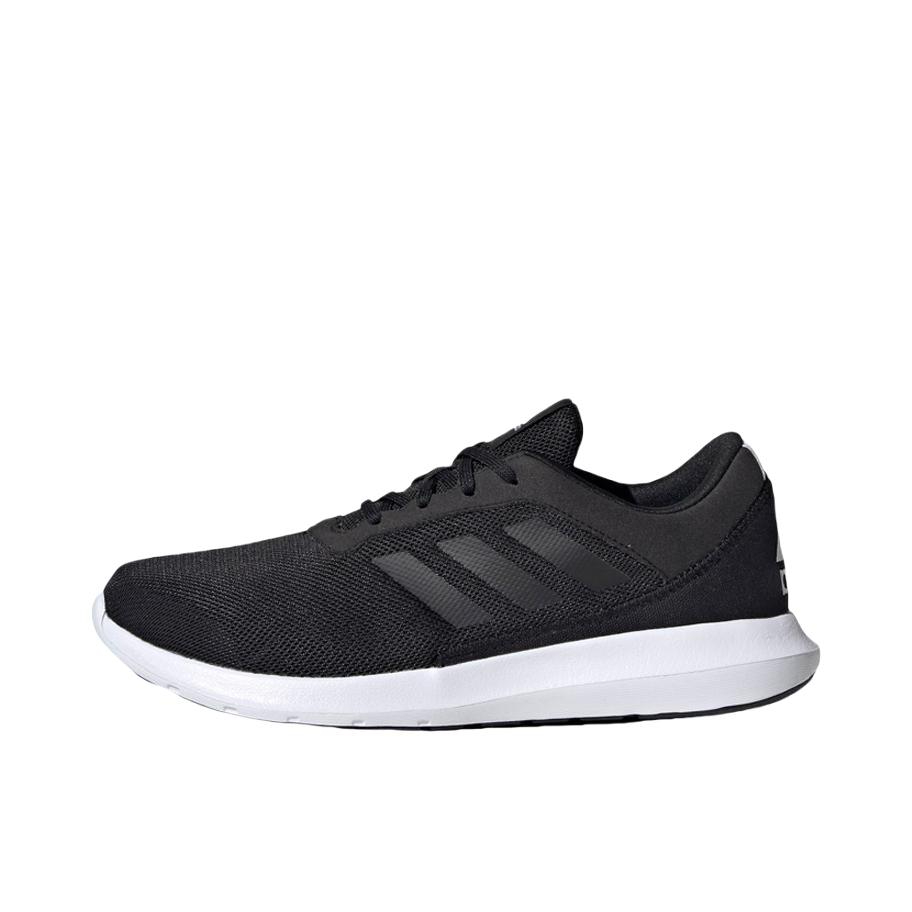 推荐商品：adidas Coreracer 跑鞋 缓震防滑耐磨网面透气轻便复古轻运动织物休闲 黑色/白色