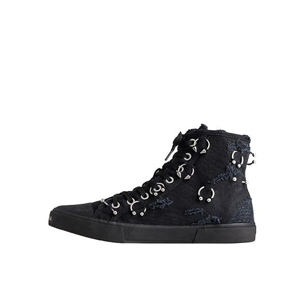 推荐商品：Balenciaga Paris系列 圆头系带 刺孔 高帮 板鞋 休闲运动鞋 黑色