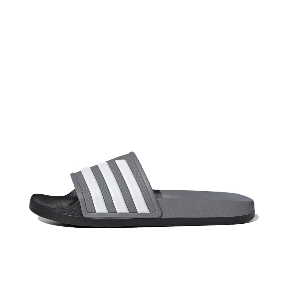 推荐商品：adidas Adilette Tnd 舒适轻便 防滑耐磨 休闲运动 一字型 拖鞋 灰白