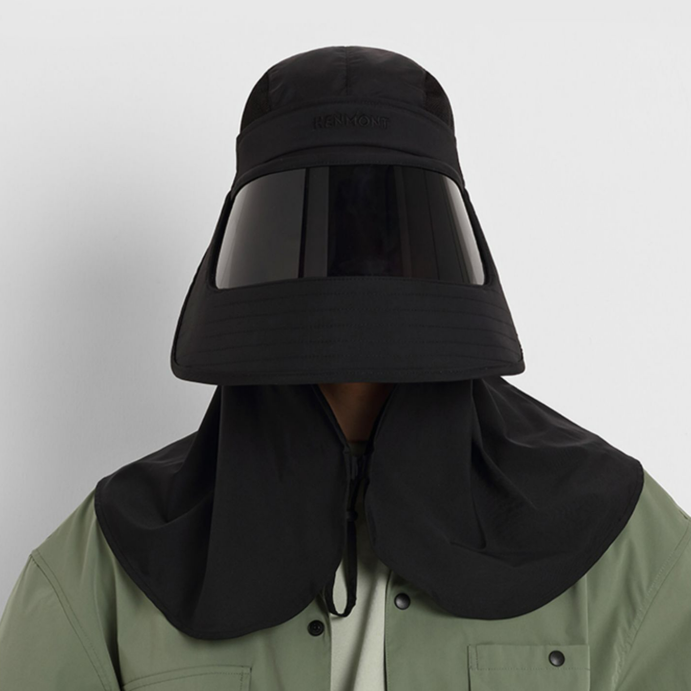 推荐商品：KENMONT/卡蒙 2SS户外医美全方位防晒防强光护颈透气遮阳遮全脸空顶可折叠大帽檐连帽面罩 KM-3779