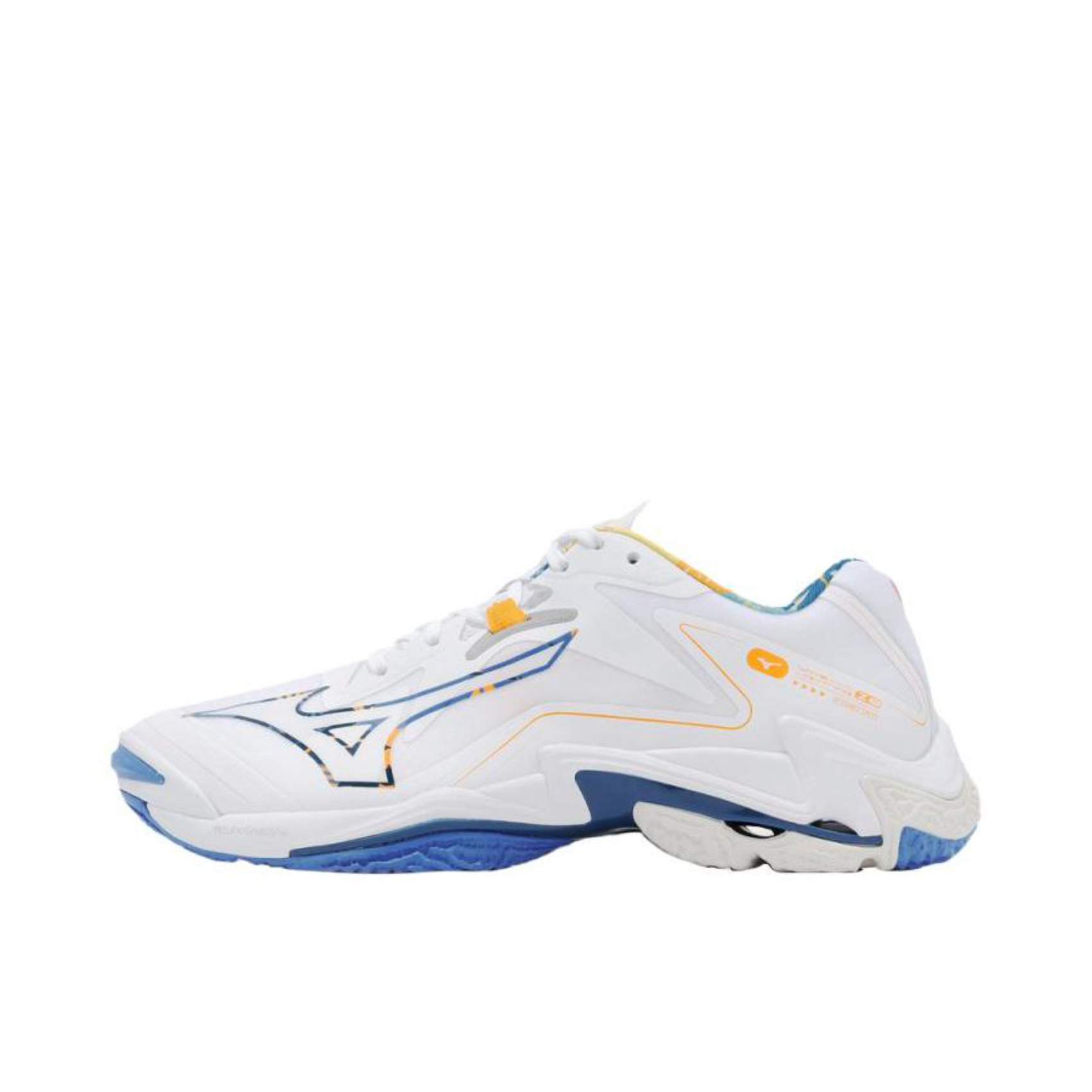 推荐商品：Mizuno/美津浓 Wave Lightning Z8 日潮 缓震轻盈 防滑耐磨 舒适运动 排球鞋 白色/橙色/蓝色