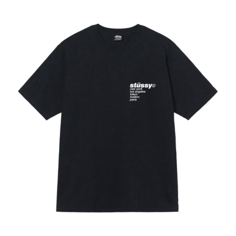 Stussy STRAWBERRY TEE 大草莓印花短袖T恤 男女同款 黑色