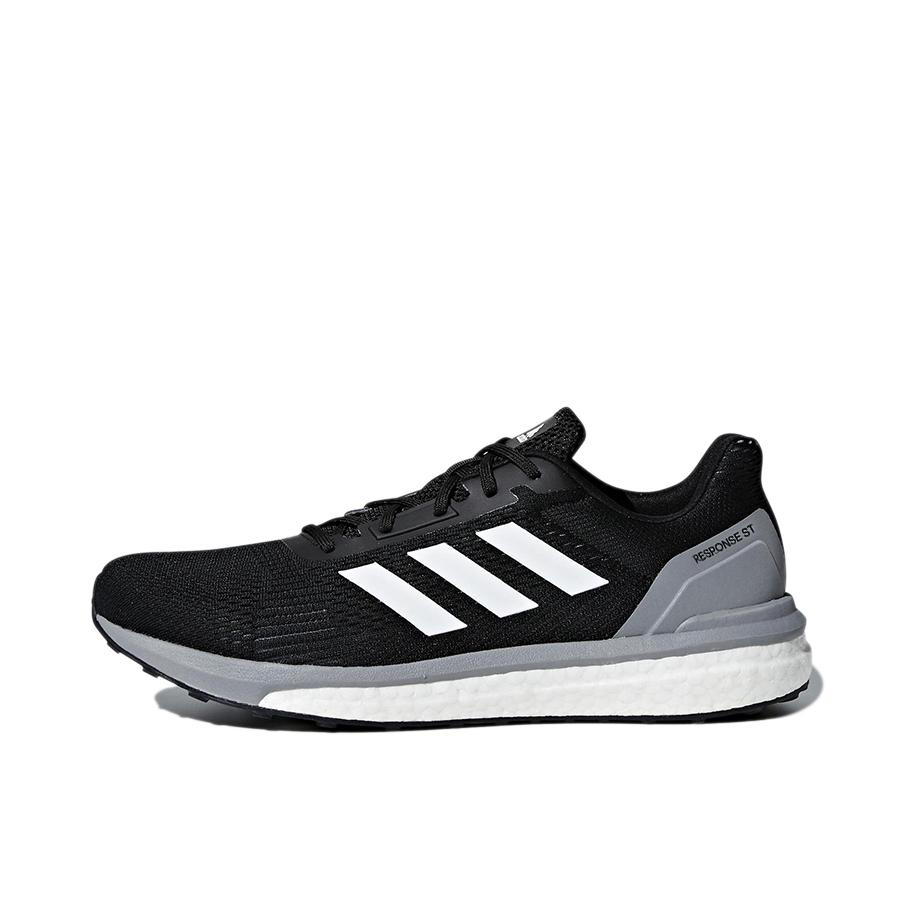 推荐商品：adidas Response Boost ST 跑鞋 舒适透气休闲减震 Black/White/Grey 黑白