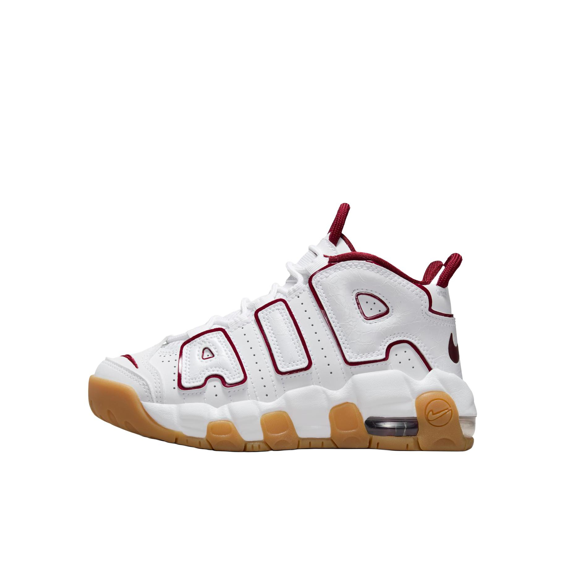 推荐商品：Nike  Air More Uptempo  缓震支撑 轻便透气 抓地  运动鞋 儿童 小童/白色/红色