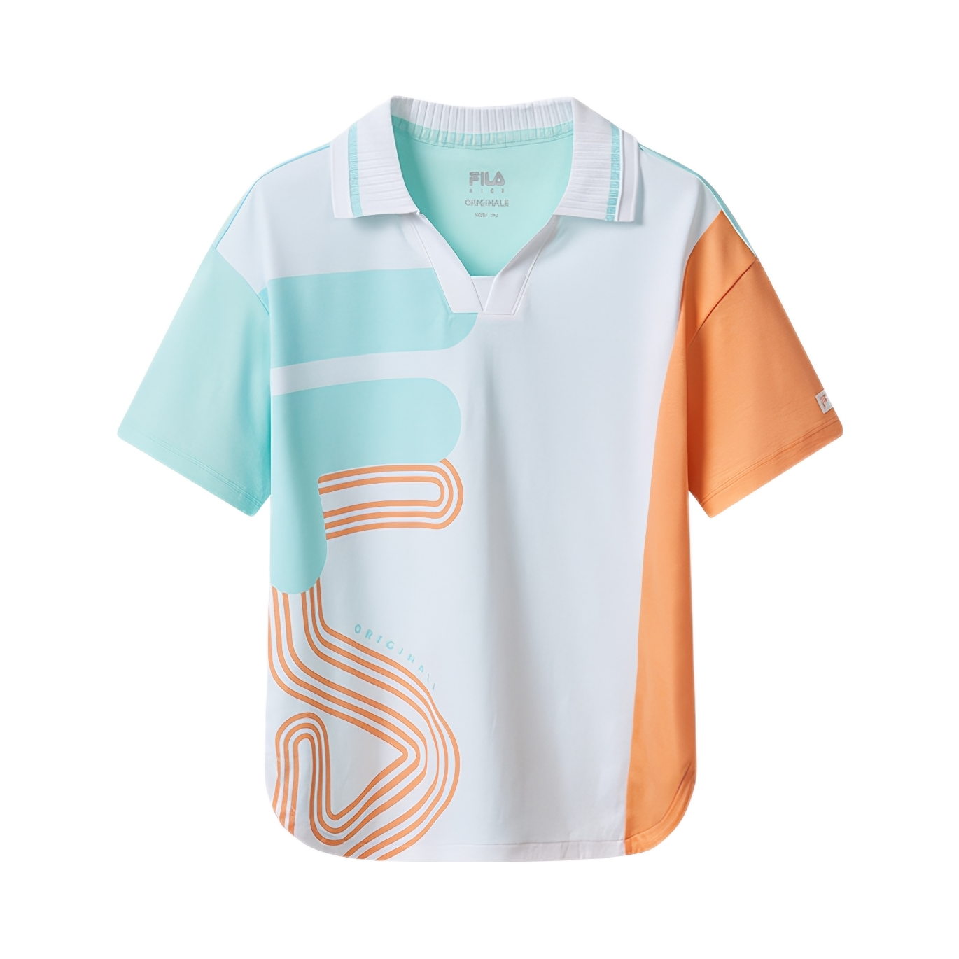 推荐商品：FILA/斐乐童装  拼色纯棉套头短袖Polo衫 女中大童 K12G421104F 标准白