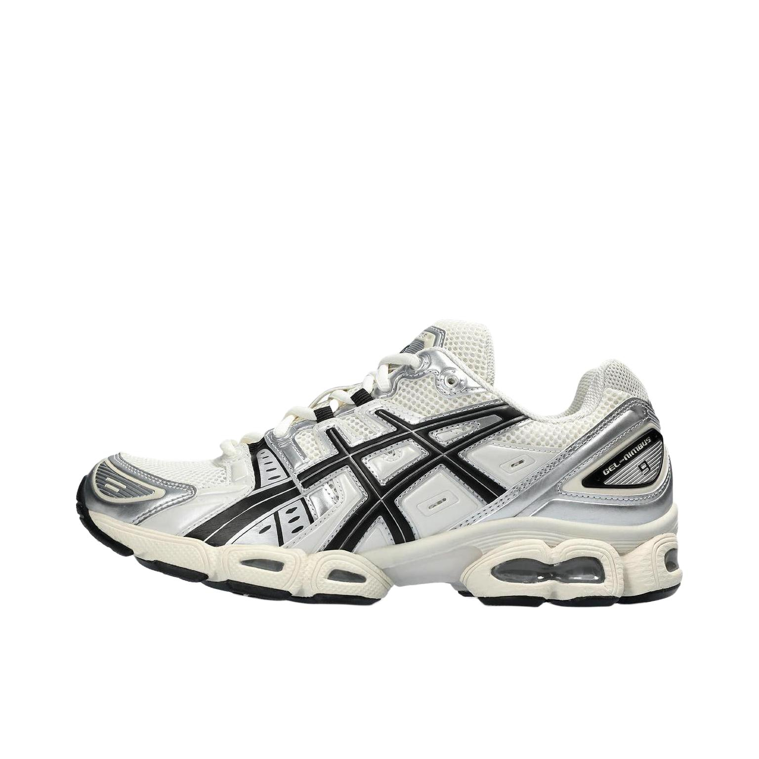 推荐商品：Asics/亚瑟士 Gel-Nimbus 9 跑鞋 减震回弹防滑耐磨网布透气合成革复古百搭圆头 白色/黑色