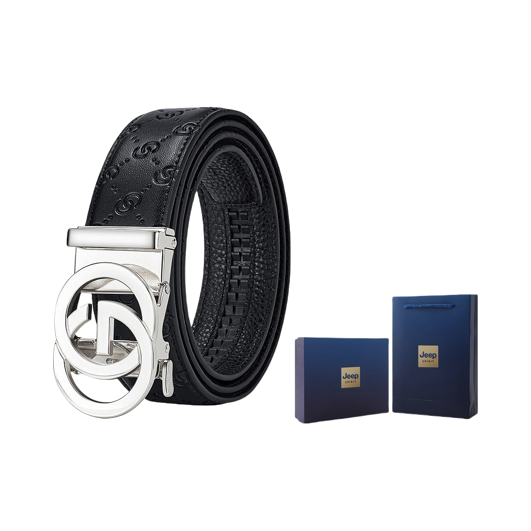推荐商品：JEEP SPIRIT 自动扣商务头层牛皮皮带 JPZDK1001