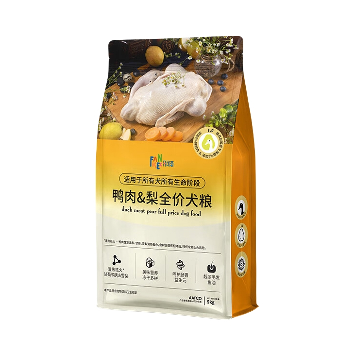 推荐商品：凡可奇 洋甘菊鸭肉梨 全阶段狗粮