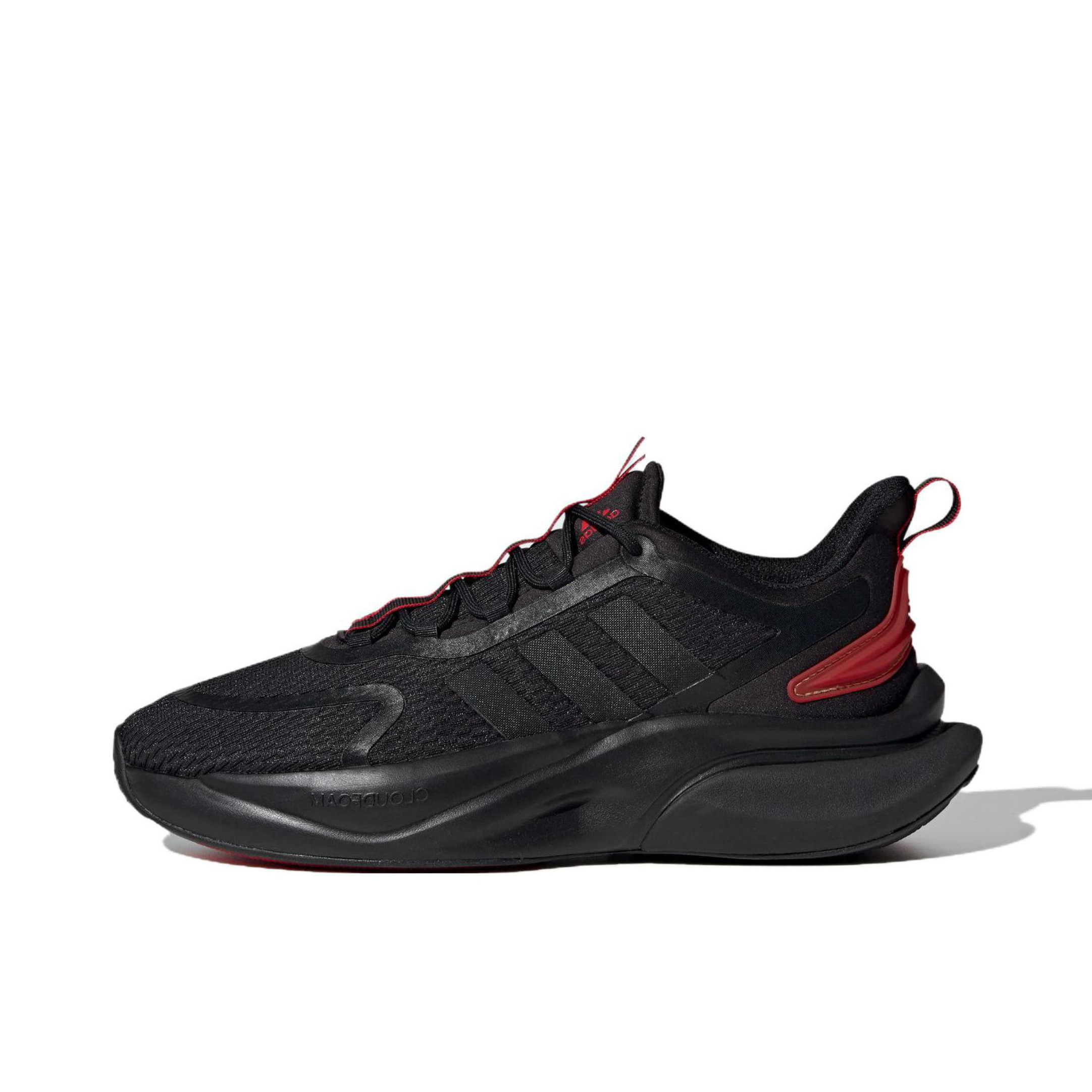 推荐商品：adidas Alpha Bounce+ 跑鞋 缓震防滑耐磨轻质网面透气织物轻运动 黑色/红色