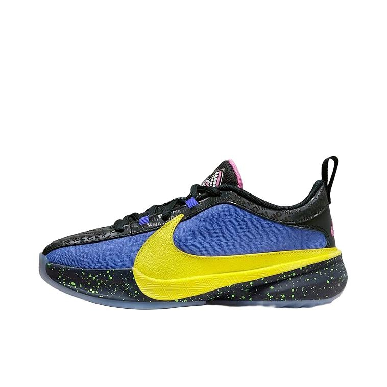 推荐商品：Nike Zoom Freak 5 字母哥5代 篮球鞋 抗扭缓震抓地舒适实战回弹 GS/蓝色/黄色