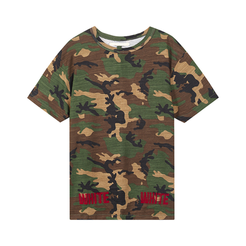 OFF-WHITE C/O VIRGIL ABLOH OW 红植绒迷彩短袖TEE