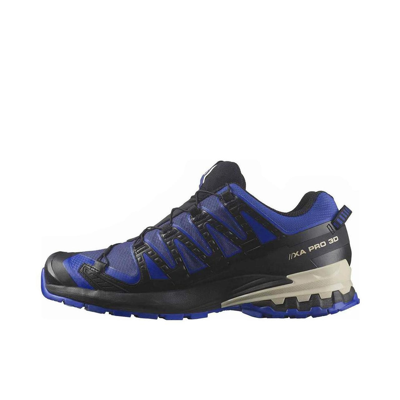 推荐商品：Salomon/萨洛蒙 XA Pro 3D V8 户外休闲鞋 防水透气稳定耐磨防滑越野网布圆头回弹合成革 深蓝色/黑色