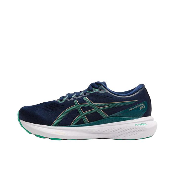 推荐商品：Asics/亚瑟士 Gel-Kayano 30 跑鞋 舒适透气轻便稳定足弓支撑防滑耐磨缓震轻量回弹慢跑圆头 大童/海军蓝/白色