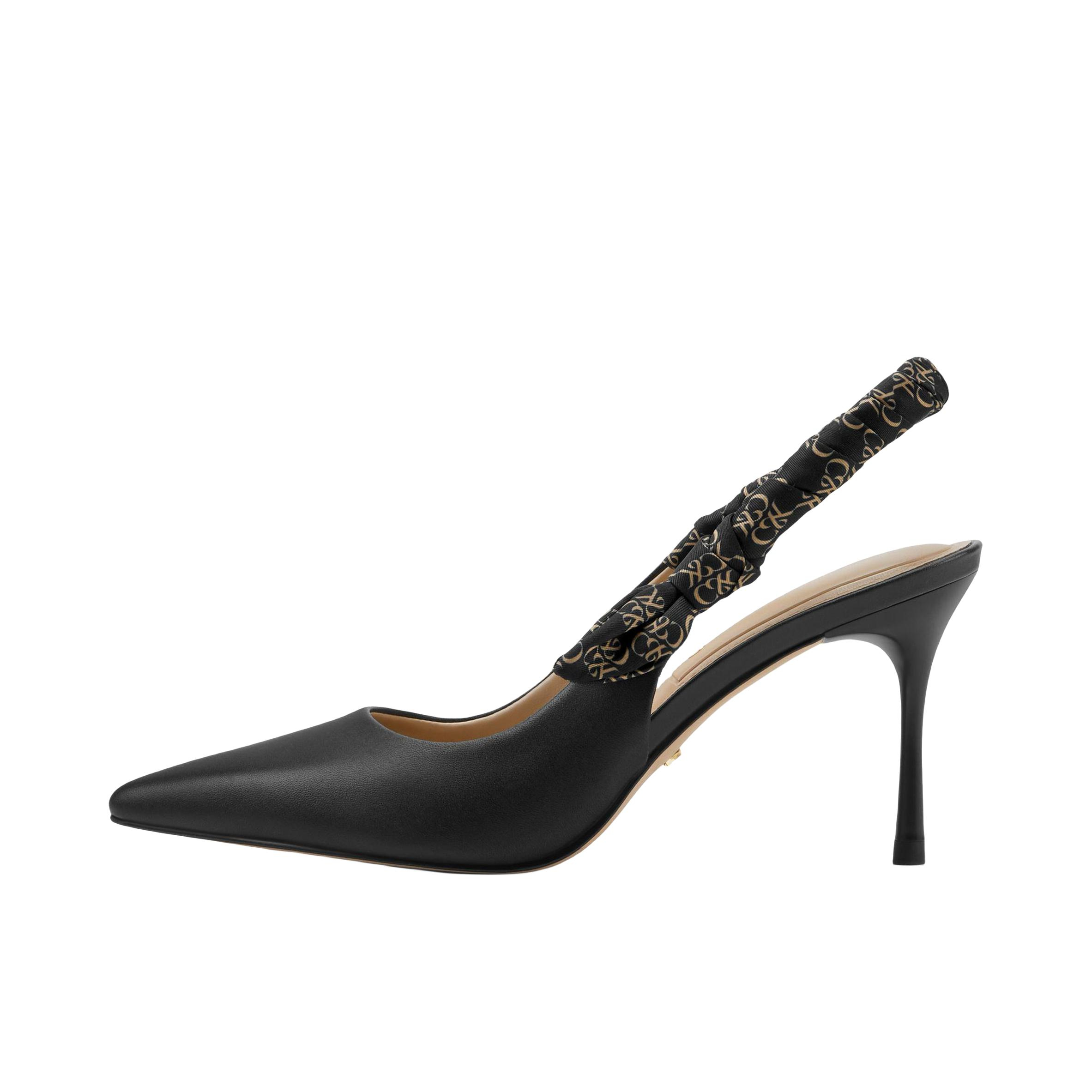 推荐商品：CHARLES&KEITH 法式 真皮 包头 尖头 头层牛皮 细高跟 一字带 高跟鞋 SL1-60280458 黑色
