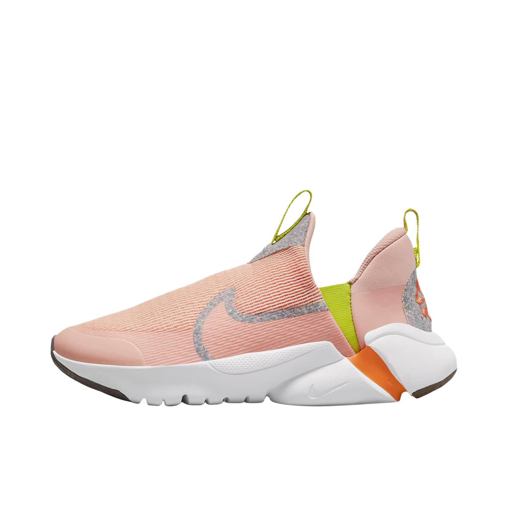 推荐商品：Nike Flex Plus 2 跑鞋 舒适百搭耐磨透气网面一脚蹬易穿脱 大童/粉色/北极橙