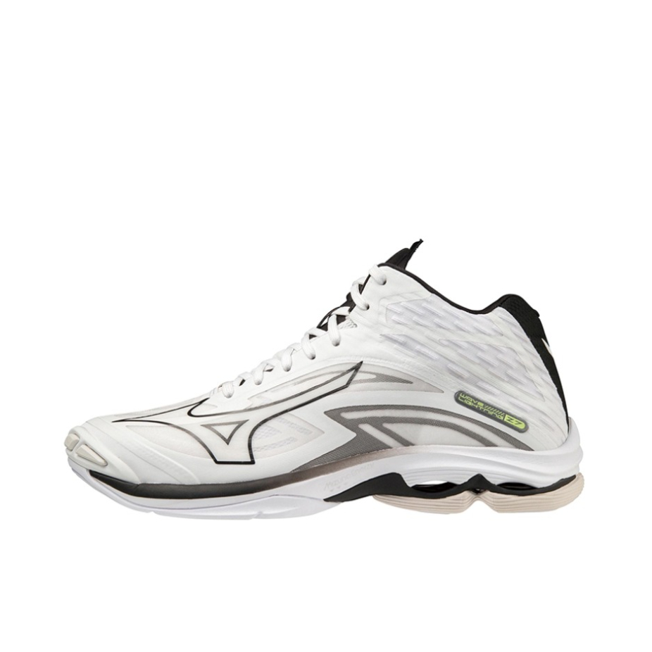 推荐商品：Mizuno/美津浓 Wave Lightning Z7 透气 减震回弹 防滑耐磨 舒适织物 圆头 排球鞋 中帮/白色/黑色