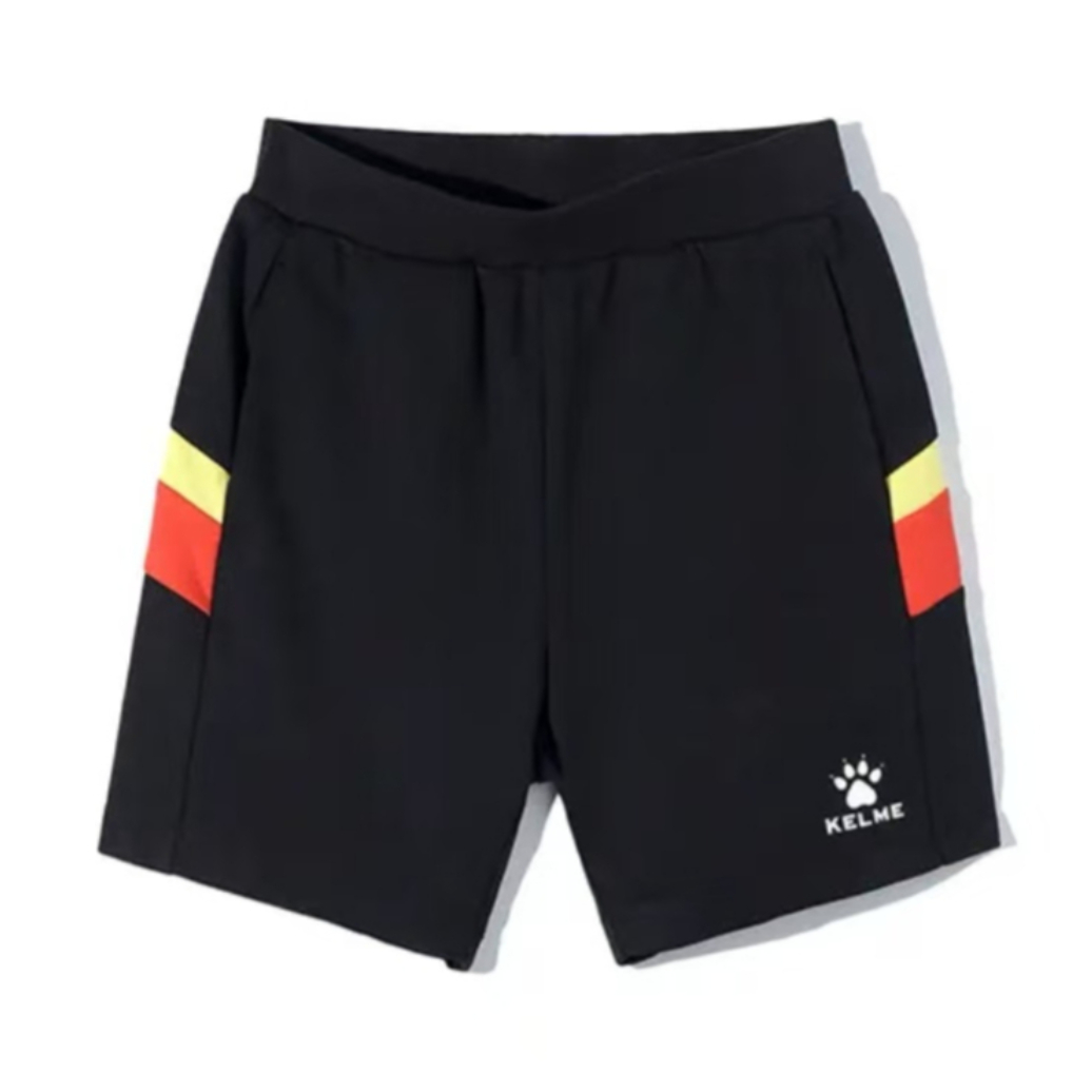 推荐商品：KELME/卡尔美童装 薄款针织五分运动短裤 男中大童 36923059 黑