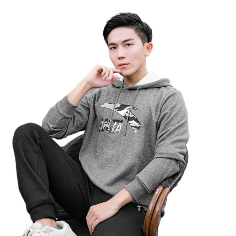 Anta 男女同款连帽加绒套头运动休闲卫衣 952117723 952117722