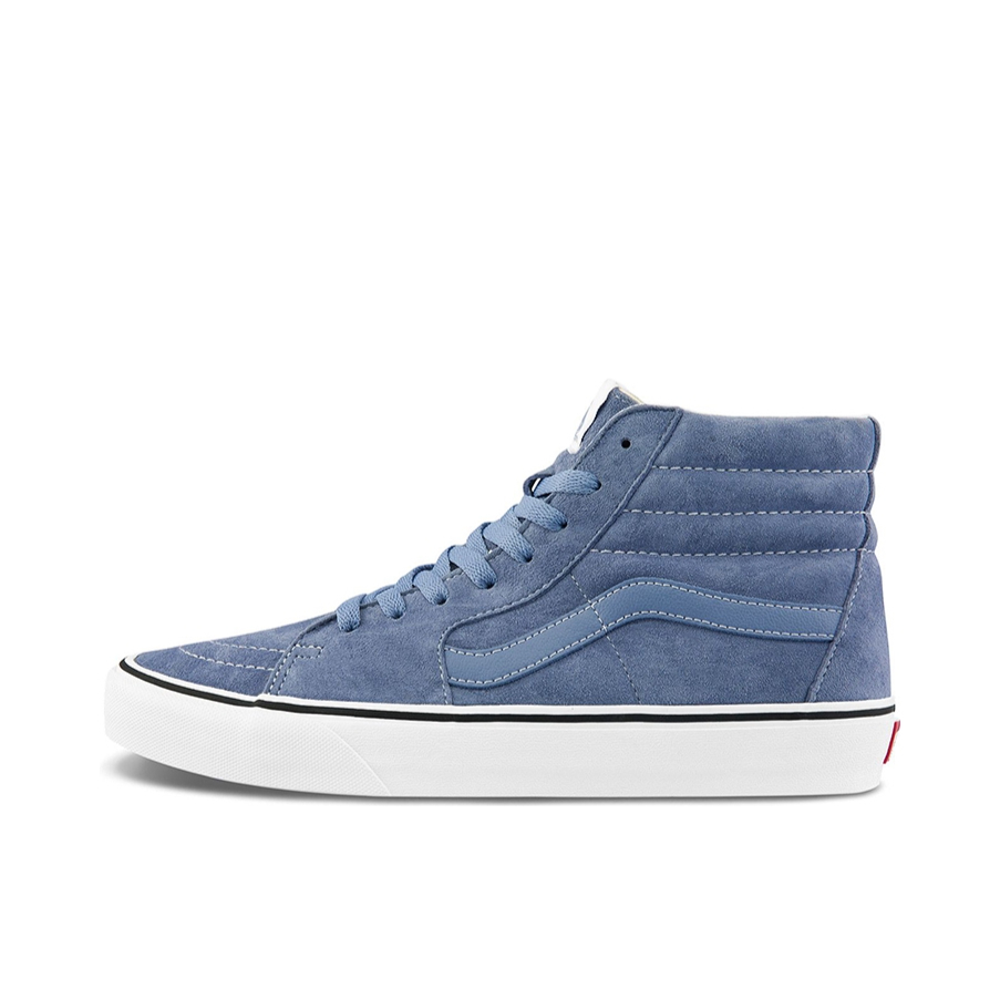 推荐商品：Vans/范斯 SK8-Hi 板鞋 潮流经典拼接复古街头厚底 蓝色/翻毛皮