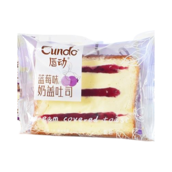 推荐商品：唇动 奶盖吐司面包 袋装切片小嘟厚切 蓝莓味