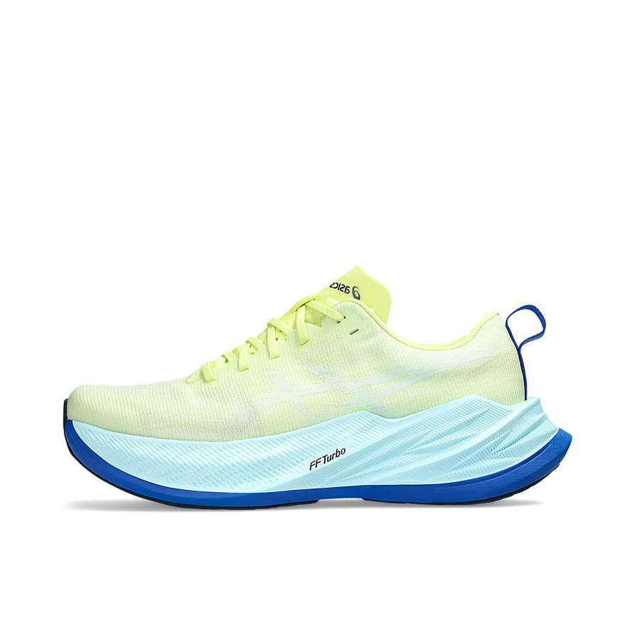 推荐商品：Asics/亚瑟士 Superblast 1 跑鞋 速度提升缓震轻便舒适透气织物合成革马拉松回弹圆头 黄色/蓝色