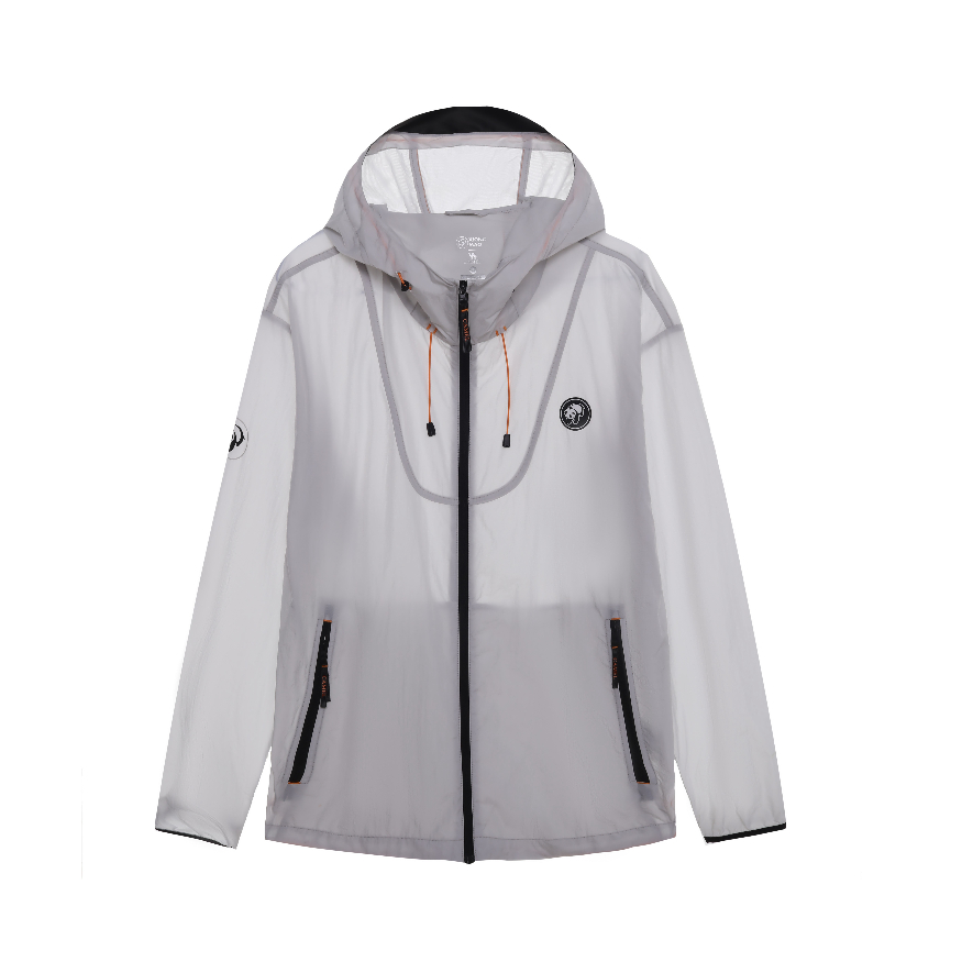 推荐商品：【田曦薇同款】熊猫 x Camel 联名骆驼熊猫系列自在玩系列硬糖系列棒棒冰山妞2.0UPF50+轻量冷白皮防风防泼水原纱冰丝透气速干防紫外线凉感冰感冰棒遮阳连帽防晒衣 A33BATR139 冰川灰