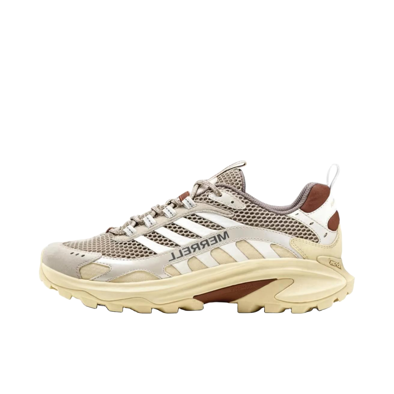 推荐商品：Merrell/迈乐 MOAB SPEED 2 户外鞋 徒步鞋 越野跑鞋 防滑耐磨防水轻量抓地包裹性 Nicloe McLaughkin联名/米色/灰色