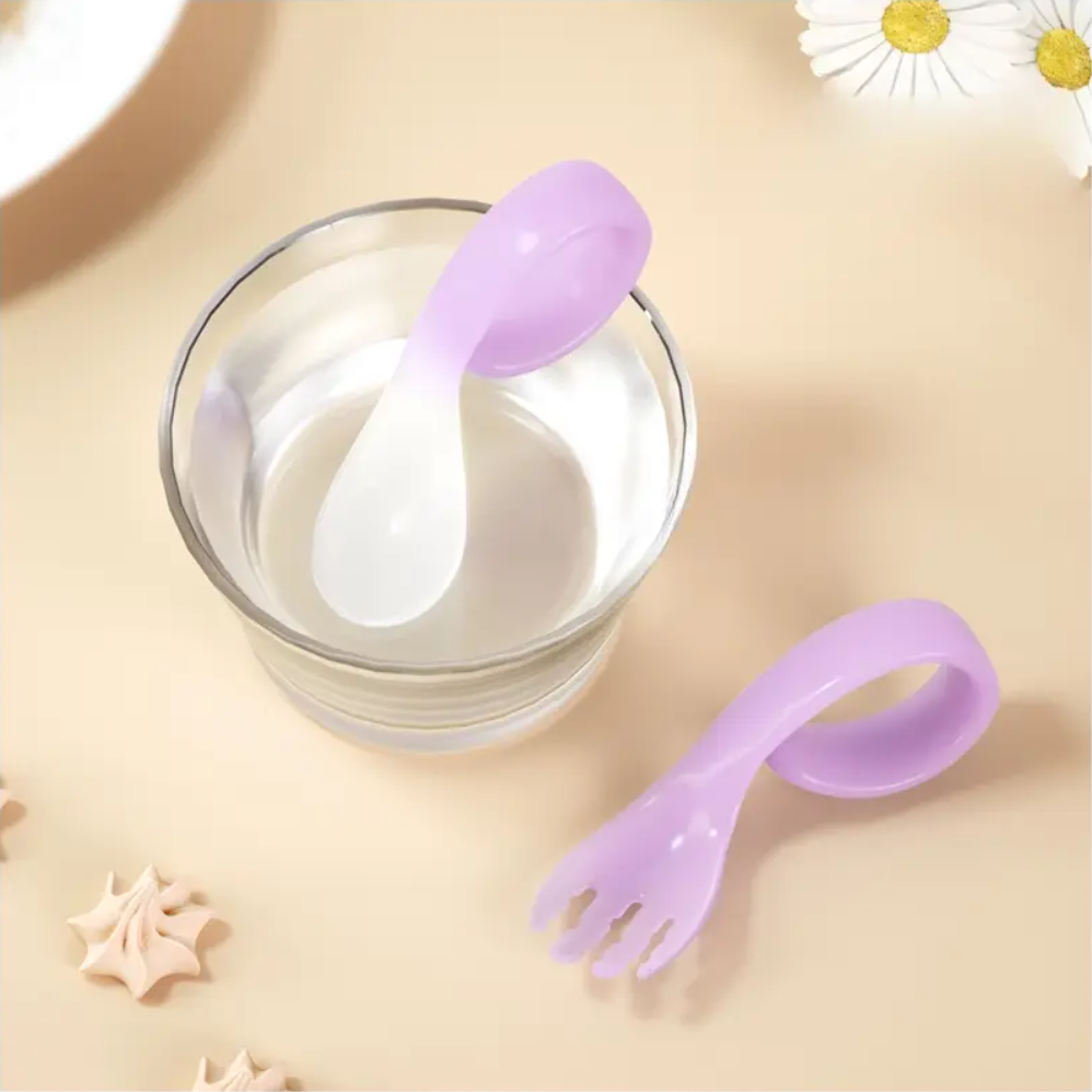 推荐商品：兔贝乐/Rabbit bel 婴儿弯头感温叉勺