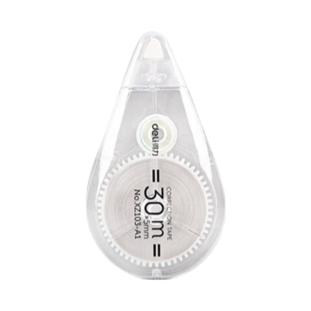 推荐商品：Deli/得力 XZ103-A1 透明小巧便携款 30m*5mm/支 修正带 静音顺滑不断带初中生耐用耐摔