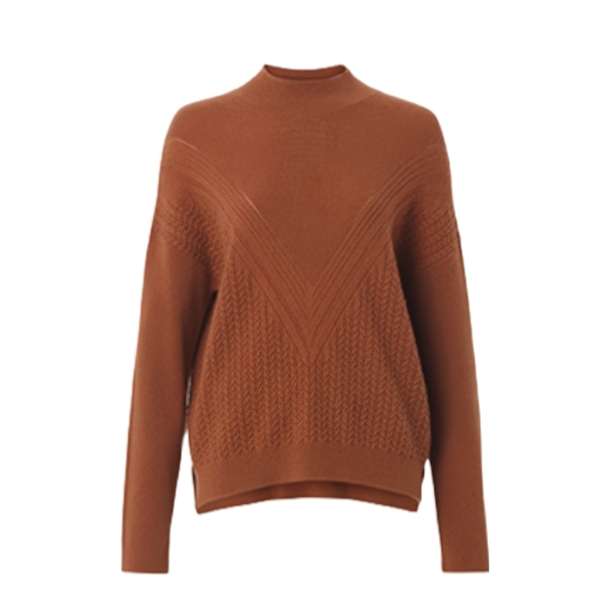 推荐商品：pipigou/皮皮狗 半高领移针羊绒毛衣 女装 8845185518 摩卡棕