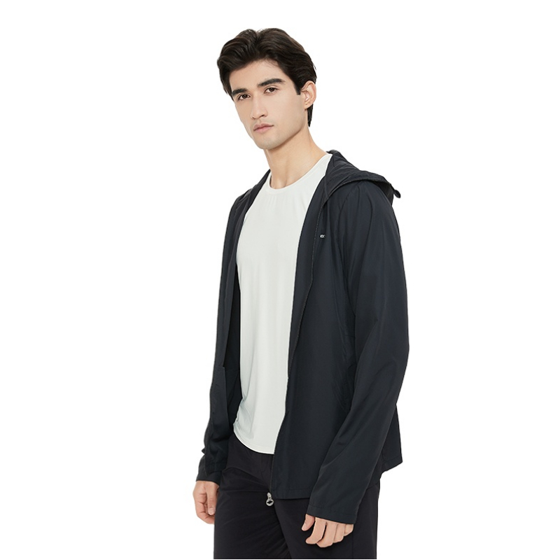 推荐商品：UV100 休闲连帽长袖防晒服 22568 暗夜黑(透气款)