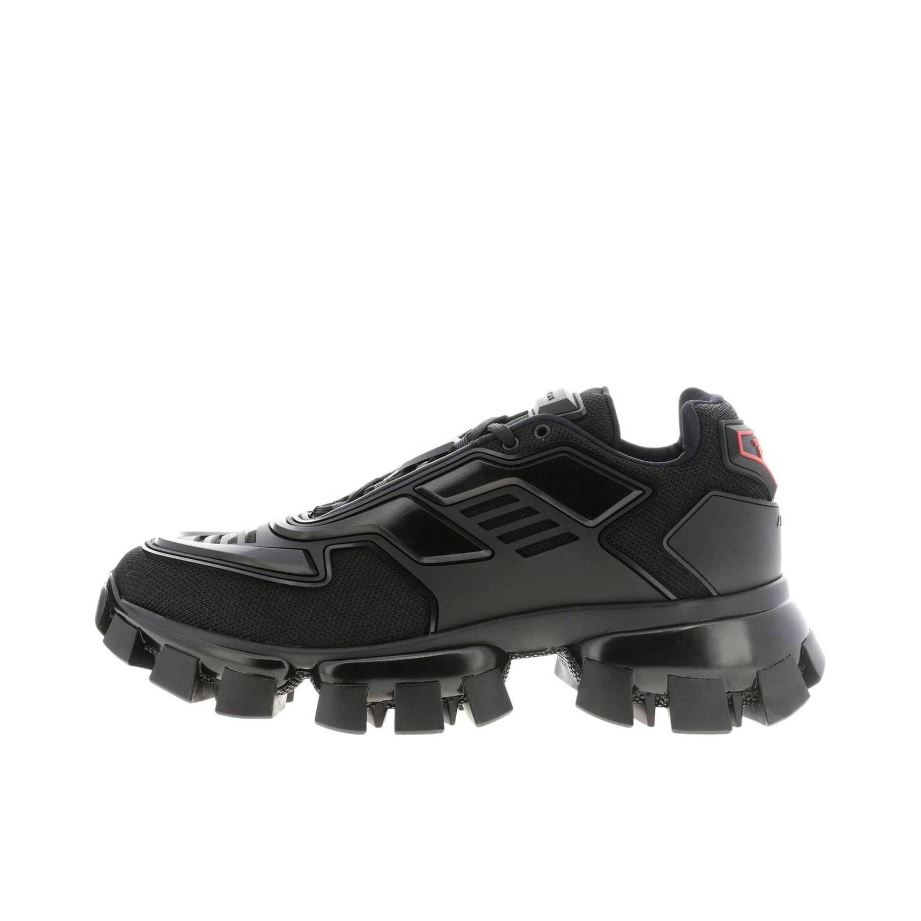 推荐商品：Prada Cloudbust Thunder 透气 时尚百搭 防滑耐磨 厚底 圆头 织物 橡胶 运动休闲鞋 黑色
