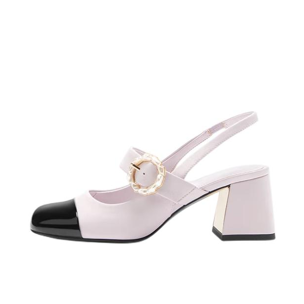 推荐商品：CHARLES&KEITH 高跟鞋 包头 玛丽珍 粗跟一字带 CK1-60361474 浅紫色