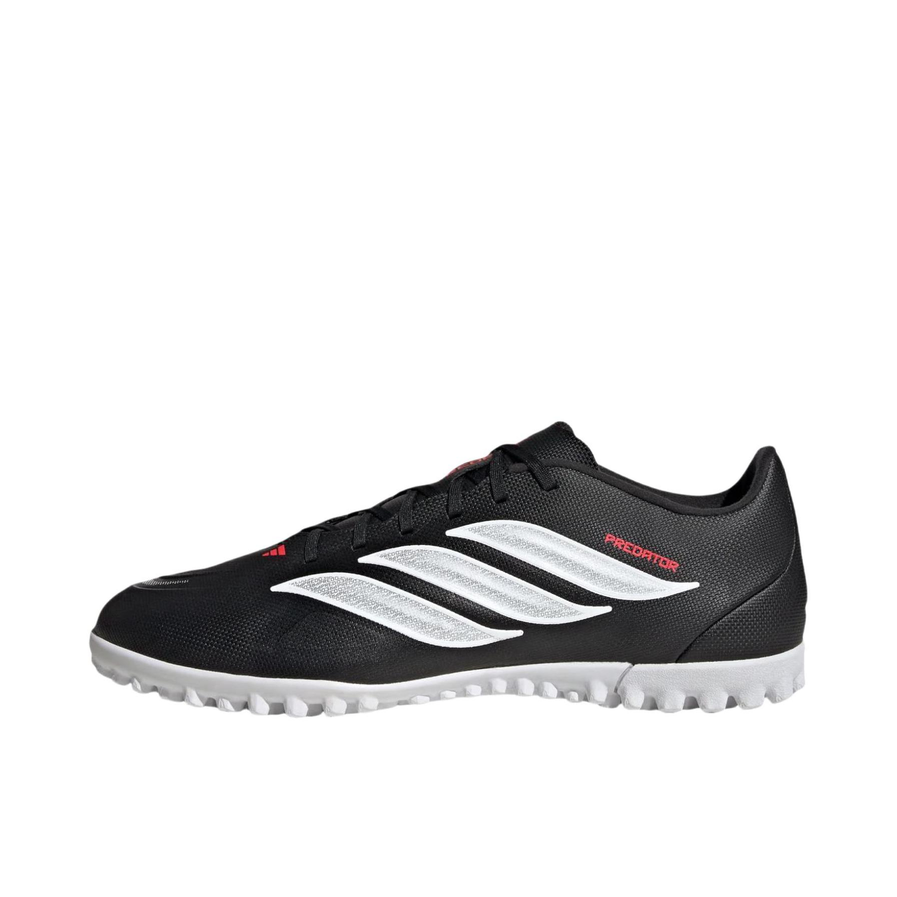 推荐商品：adidas Predator Club TF 入门 胶质碎钉 人造草地室外硬地 缓震防滑 足球鞋 黑色/白色