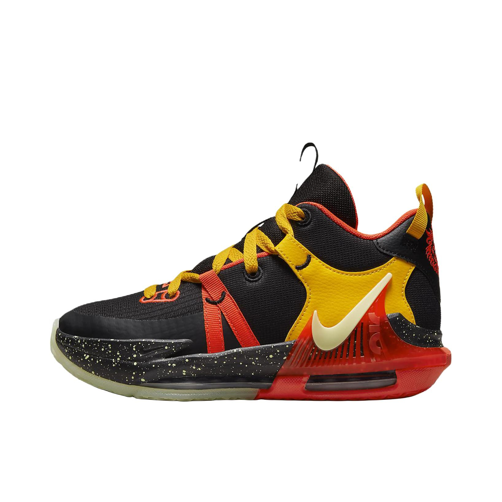 推荐商品：Nike LeBron Witness 7 詹姆斯 防滑耐磨 减震 舒适透气 潮流百搭 简约 实战 篮球鞋 大童/黑色/黄色