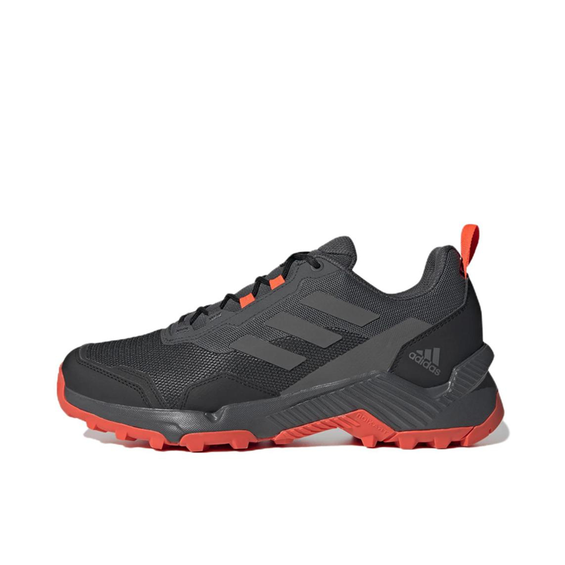 推荐商品：adidas Eastrail 2.0 防滑耐磨 舒适透气 防水 织物 徒步鞋 黑色/红色