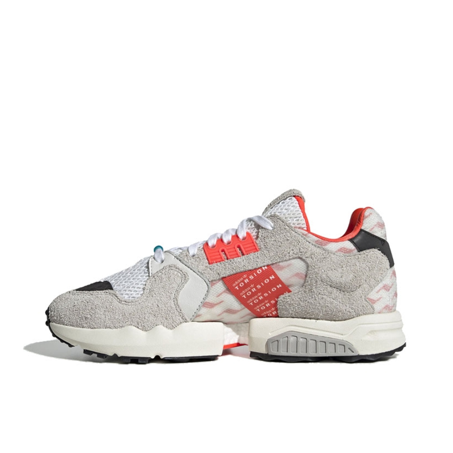 推荐商品：adidas Originals ZX Torsion 厚底透气 减震 防滑 耐磨 运动 休闲 跑鞋 Grey/Red 灰红